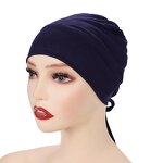 Muslim Hat Manufacturer - 2021 Hot Selling New Back Elastic and Wrinkled Baotou Mercerized Cotton 12 Colors