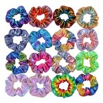 Scrunchies Manufacturer - Fashion Shiny Metallic Bright Color Rainbow Hair Ties Polyester for Women