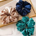 Hair Scrunchies Manufacturer - Satin Silk Solid Color Elastic Hair Bands Ponytail Holder for Women Girls