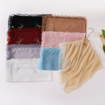 Square Scarf Manufacturer - Cross-Border Live Streaming Dropshipping Bowknot Rhinestone Beaded Organza Lace Pearl Chiffon Hui Ethnic Veil