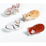 Hair Claw Clips Manufacturer - New Cute Cat Cartoon Print PVC Material Animals for Girls Women