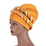 Turban Hat Manufacturer - 2021 New Muslim With Sequin Braid Bandanas for Women Female Headscarf African