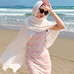 HeadScarf Manufacturer - Women's Customizable Fashion Polyester Sunscreen Shawl Simple Minimalist Hijab Scarfs