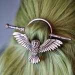 Alloy Hairpin Manufacturer - Gothic Retro Exaggerated Owl Nordic Viking Personalized Hair Bands for Women