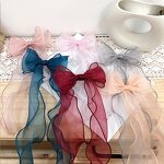 Bow Hair Band Manufacturer - Wholesale Bridal Women Fashion Handmade Organza Fabric Big Size