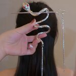 Hairpin Manufacturer - Cool Aloof Style Ponytail with Coiled Wrapped Snake Tassel Chinese Design