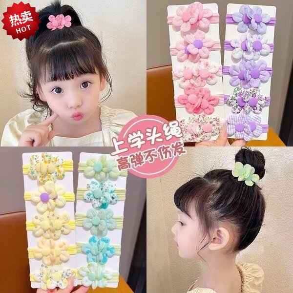 Fabric Hair Ties Manufacturer - Wholesale Cute Little Girl Princess Baby Flower Bow Children's Elastic for Women