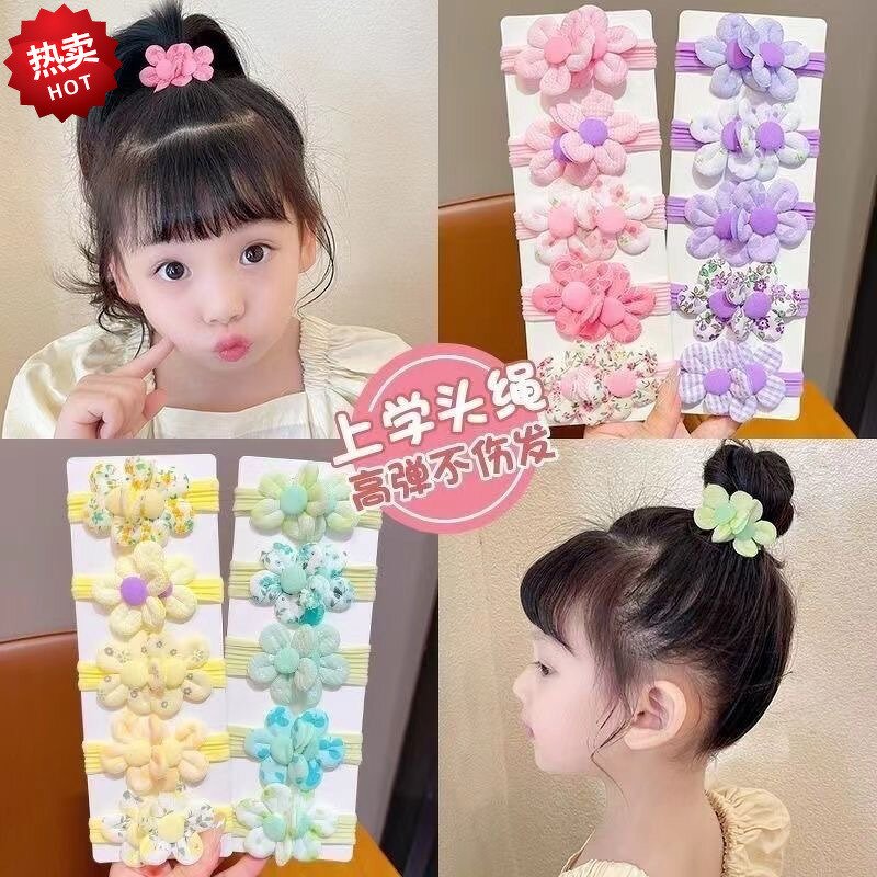 Fabric Hair Ties Manufacturer - Wholesale Cute Little Girl Princess Baby Flower Bow Children's Elastic for Women