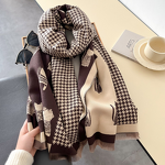 Women's Scarf Manufacturer - 2025 Winter New Elegant Versatile Neck Warmer Double-Sided Imitation Cashmere Polyester High-End Feel Warm