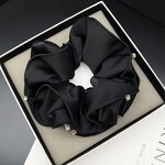 Hair Scrunchies Manufacturer - Hot Selling Sparkle Rhinestone Satin Pure Color Hair Ties for Women