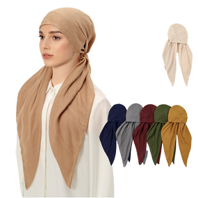 Muslim Headscarf Manufacturer - Sharut Wholesale Hot Selling Ladies Elastic Cotton Linen Hijab Cap Instant Scarf