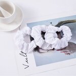 Hair Ties Manufacturer - DIY Women's Pure Cotton White European American Fabric Personalized Rubber Band Headband