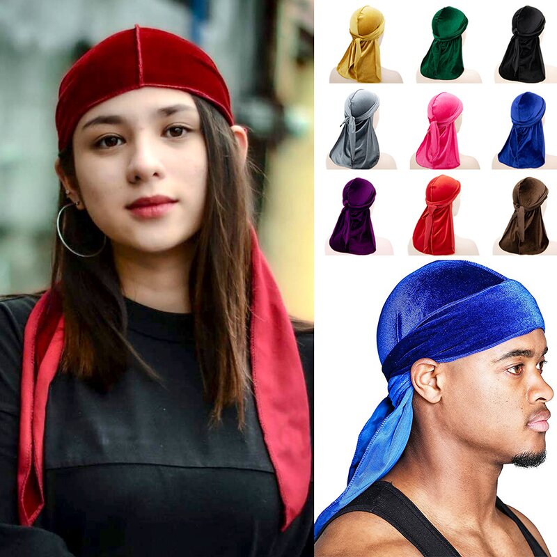Duraq Manufacturer - Custom Logo Elastic Long Tail Satin Silky Multifunction 360 Wave Bandanas Turbans