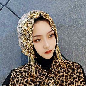 Headband Manufacturer - Wholesale Luxury Lace Headcap Patterned Bandana Pearl Fashion Turban for Women