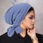 Long Tail Headband Manufacturer - 2025 New Fashionable Solid Color Hat with Pit Strip Women's Threaded