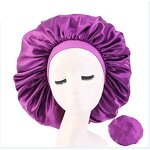 Satin Nightcap Manufacturer - Hot Selling Large Elastic Wide Brimmed Round Hat Home Hat Women's Monochrome Chemotherapy