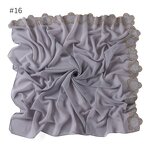 Square Scarf Manufacturer - Wholesale Muslim Hijab 90*90cm Malaysia Style Pearl Chiffon Solid Colour Cut Flower Ironed Diamond