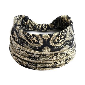 Sports Hairband Manufacturer - Floral Bohemian Printed with Anti Sweat Elasticity for Women