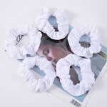 Hair Ties Manufacturer - DIY Women's Pure Cotton White European American Fabric Personalized Rubber Band Headband