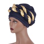 Turban Hat Manufacturer - 2021 New Muslim With Sequin Braid Bandanas for Women Female Headscarf African