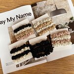 Hairband Scrunchies Manufacturer - Elegant 4pcs Solid Color Ponytail Holder Fabric Skinny Silky Satin for Women