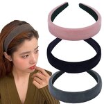 Hair Hoop Manufacturer - Korean Black Red Velvet Padded Anti-slip Graceful Retro Style