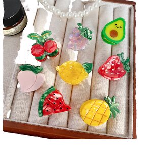 Hair Claw Clip Manufacturer - French Design Mini Cute Sweet Cherry & Strawberry Shaped Acetate for Kids Girls Women