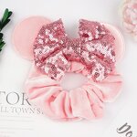 Hair Ties Manufacturer - Wholesale Velvet Sparkle Sequin Bow Tie Clip Scrunchies Party Elastic Rubber Bands