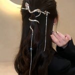 Hairpin Manufacturer - Cool Aloof Style Ponytail with Coiled Wrapped Snake Tassel Chinese Design