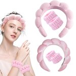 Spa Hair Band Manufacturer - Custom Fashion Cute Pink Blue Puffy Terry Towel Cloth for Skin Care