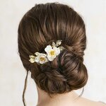 Hair Comb Manufacturer - 2025 Cross Border New Alloy Gold Flower Heart Wedding Dress Clip for Women