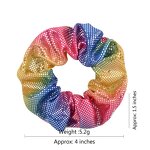 Scrunchies Manufacturer - Fashion Shiny Metallic Bright Color Rainbow Hair Ties Polyester for Women