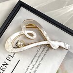 Hair Clip Manufacturer - Enameled Custom Logo Double Heart Plain Large Metal Acetate for Women