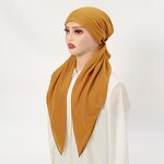 Muslim Headscarf Manufacturer - Sharut Wholesale Hot Selling Ladies Elastic Cotton Linen Hijab Cap Instant Scarf
