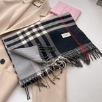 Scarf Manufacturer - 2024 Autumn Women's Plaid Double-sided Imitation Cashmere Polyester Warm Neck Warmer Long Student Couple High-end