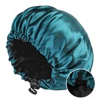 Hair Satin Bonnet Manufacturer - Women's Double Layer Fashionable Elastic Button Pure Color Bath Shower Cap