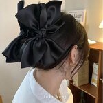 Hair Claw Clip Manufacturer - New French Retro Hepburn Style Back Satin Bow for Women