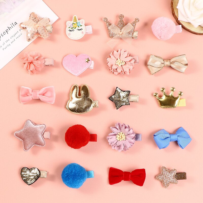 Hair Clip Set Manufacturer - Girls' PU Leather Cotton Filled Bunny Crown Star Love Bow for Women