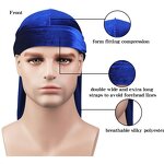 Duraq Manufacturer - Custom Logo Elastic Long Tail Satin Silky Multifunction 360 Wave Bandanas Turbans