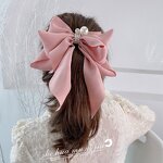 Ponytail Clip Manufacturer - New Women's Large Bow Big Ribbon Solid Color Sweet Style for Girls