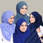 Chiffon Scarf Manufacturer - Women's Solid Color Bubble Versatile Bag Headscarf Malaysian