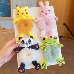 Elastic Hair Ties Manufacturer - Cute Cartoon Cat Frog Rabbit Stuffed Animal Scrunchie Plush Hair Bands for Kids
