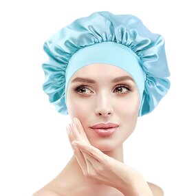 Sleeping Hat Manufacturer - Manufacturer Direct Sales Popular Silk Like Wide Edge Women's Tinted Solid Round Hair Care Headdress