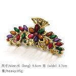 Hair Claws Manufacturer - Elegant Women's Large Size Alloy Crystal Inlay Resin Non-Slip Fashion Ribbon for Girls