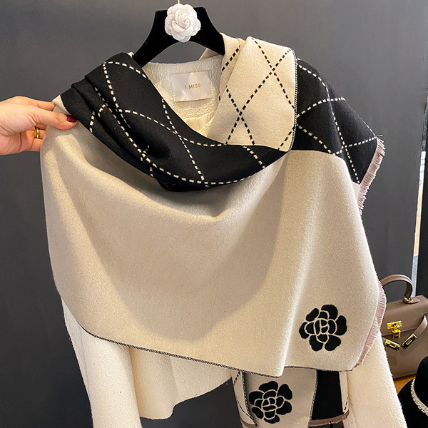 Square Scarf Manufacturer - 2023 Little for Style Camellia Imitation Cashmere Women Winter Korean Version Versatile Elegant