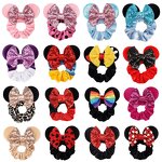 Hair Ties Manufacturer - Wholesale Velvet Sparkle Sequin Bow Tie Clip Scrunchies Party Elastic Rubber Bands