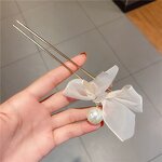 Hairpins Manufacturer - Women's Alloy U-Shaped Simulated Pearl Bridal Sweet Barrette Clips