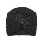 Headbands Manufacturer - Women's Winter Knitted Handmade Satin Elastic Bands Bows for Hair