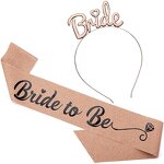Sash Headband Manufacturer - with Crown Tiara Hot Stamping Print for Bridal Shower Bachelorette Party