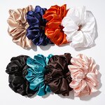 Hair Scrunchies Manufacturer - Satin Silk Solid Color Elastic Hair Bands Ponytail Holder for Women Girls